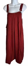 Shein Curve1XL Women’s PleatedFront Overall Dress Red/Burgundy Sleeveless NWOT