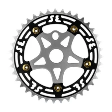 Chainring SE Bikes 1pc 39T 1/8 Alloy w/Spider Black/Silver Chrome Plated