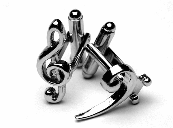 Treble & Bass Clef Cufflinks - Music Themed Gift - Music Student or Teacher Gift