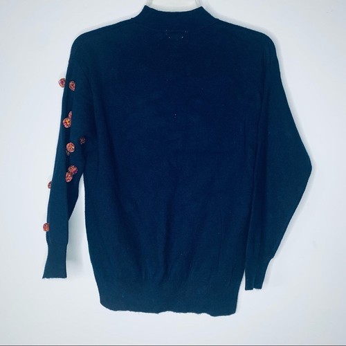 Zara girls navy red pom pom knit sweater size 8 - Picture 4 of 7