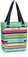 Thirty One Tall zip top Organizing shoulder utility tote Bag 31 Preppy Pop