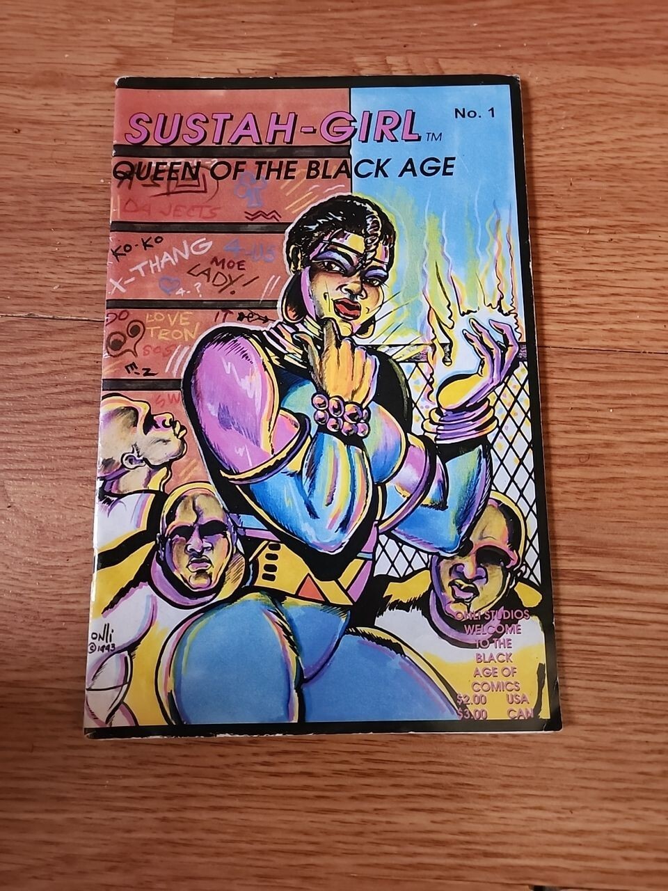Cómic de Sustah Girl Queen of the Black Age #1 edición 1993 rap Hiphop Culture