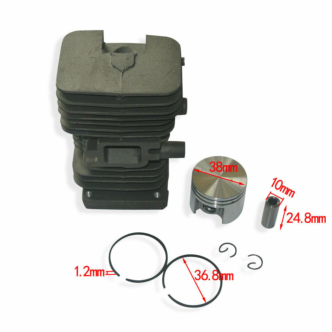 Cylinder Piston Pin Kit & Carburetor For STIHL MS180 018 Chainsaw - 38mm, Includes Spark Plug & Oil Pump