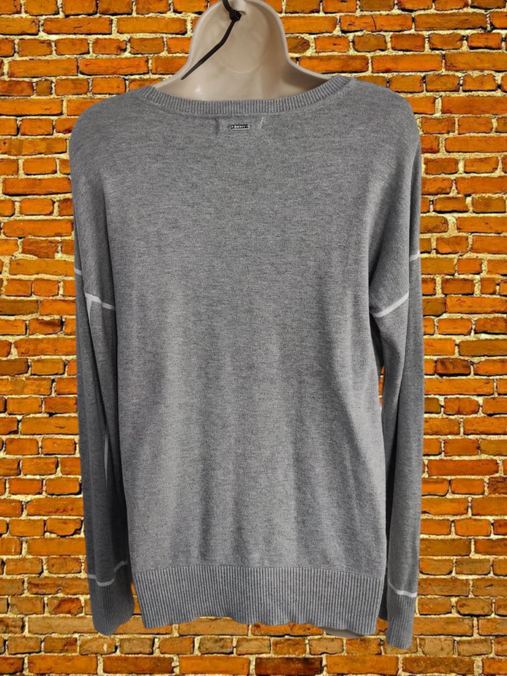 JERSEY DKNY GRIS VISCOSA MEDIANA MUJER MANGA LARGA MOTIVO BLANCO PUNTO FINO SUAVE Foto 3 de 4