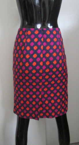 NWT Boden Size 8R 100% Cotton Navy Pink Orange Print Delicate Stitched Skirt - Picture 5 of 6