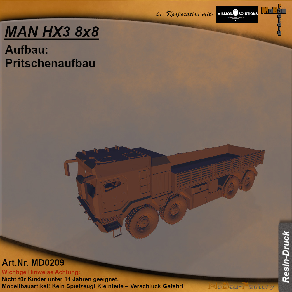 MAN HX3 8x8 - Aufbau Pritschenaufbau in 172 - 187