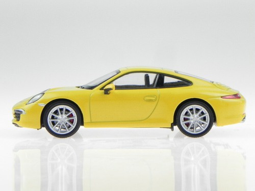 Porsche 911 991 Carrera amarillo coche en miniatura Welly 1.43 - Imagen 2 de 4