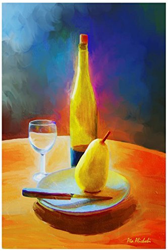 Ata Alishahi Wine and Pear Wall Décor, 12 x 19