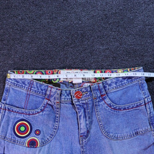 VTG 90s REQUEST EMBROIDERED FLARE DENIM BLUE JEANS 30X33 - Picture 8 of 8
