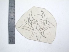 vtg 1960s 1970s Tattoo Flash acetate stencil Cape and Devil signed DD1