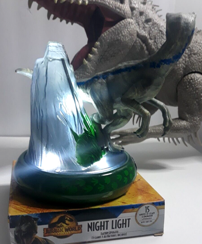 NUEVO Parque Jurásico Raptor Velociraptor Luz Nocturna Mundo Dominio Azul 20278 - Imagen 6 de 10