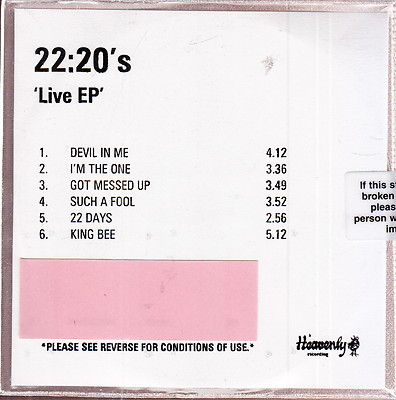 22:20's live ep cd  promo