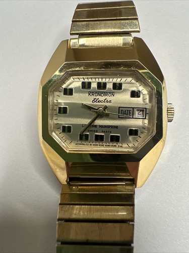 Vintage kronotron electra lifetime mainspring winding watch repair - Picture 6 of 11