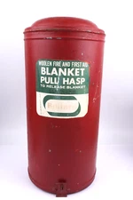 RARE E D Bullard SEALED Fire Blanket Metal Canister Container