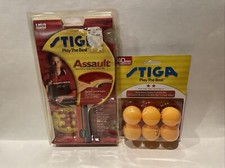 Stiga Assault Ping Pong Paddle Racket T0050 6 Stiga Table Tennis Balls NEW