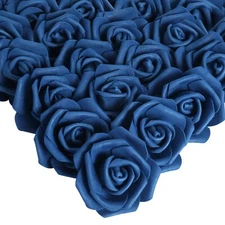 Artificial Roses Flowers Heads, 100 Pcs Navy Blue Foam Fake Roses Bulk 3inch ...