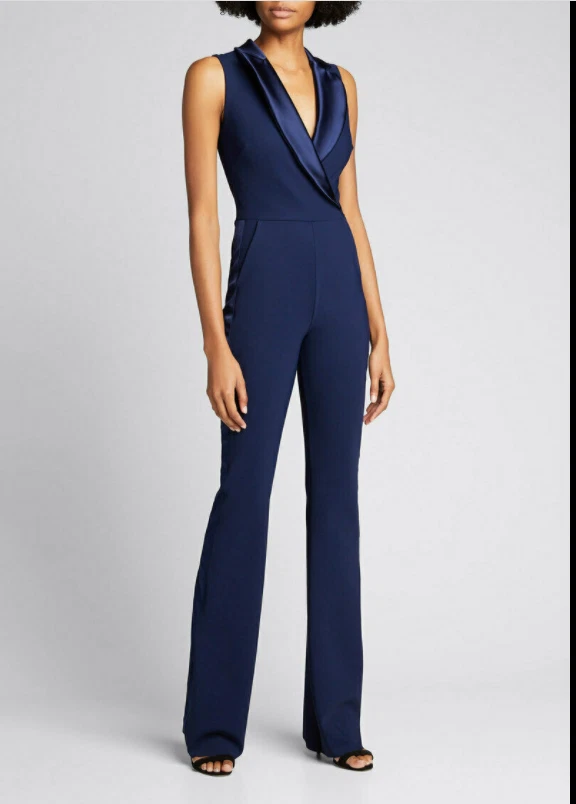 CHIARA BONI LA PETITE ROBE DOMINIC SLEEVELESS TUXEDO NOTTE BLUE