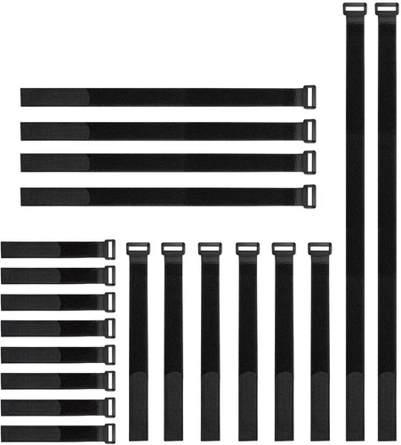 Reusable Fastening Cable Straps Cable Ties Set Adjustable ties 20pcs Hook & Loop