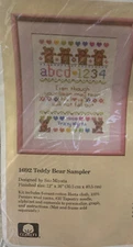 Vintage Creative Circle Cross Stitch Kit 1692 TEDDY BEAR SAMPLER Personalize NEW