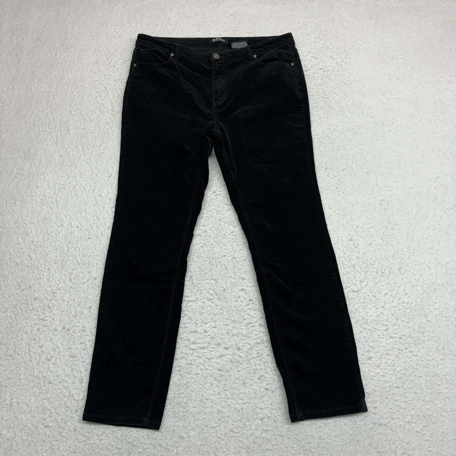 Buffalo David Bitton Supreme taille moyenne skinny stretch noir velours côtelé femme 14/34