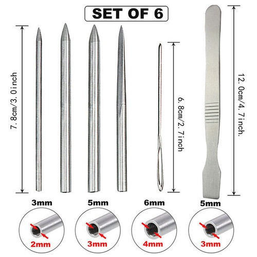 6pcs Paracord Bracelet Stainless Steel Tool Lacing Stitching Needles Tool Set - Bild 2 von 6