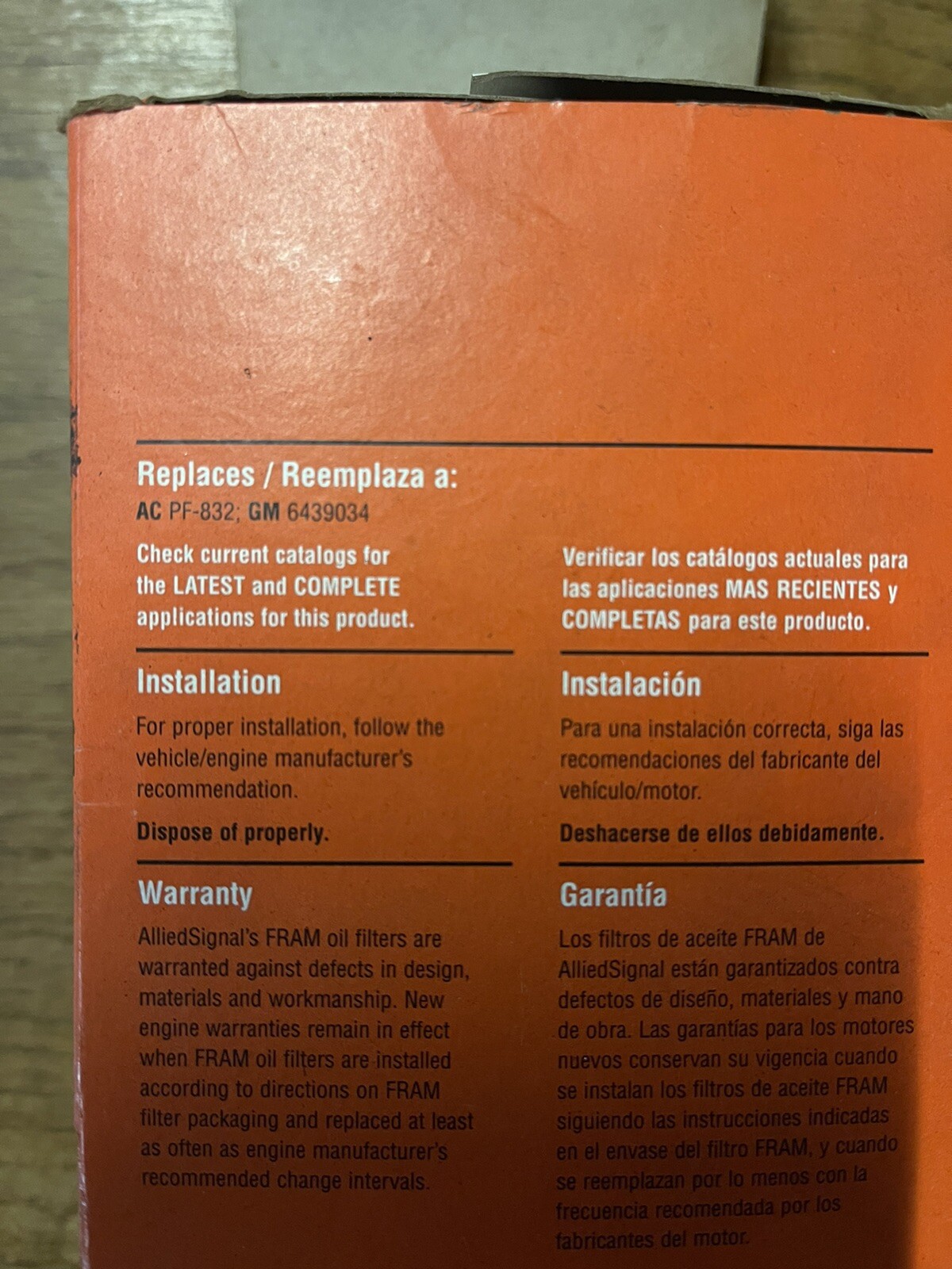 Engine Oil Filter Fram PH373 Replaces AC PF832, GM6439034 eBay