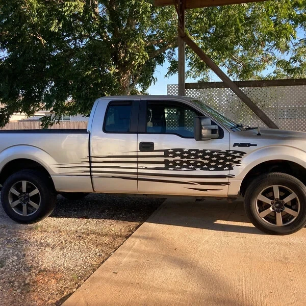 2X GRANDES Calcomanías Gráficas BANDERAS AMERICANAS Par Lado Izquierdo y Derecho - Hecho en EE. UU. Foto 3 de 4