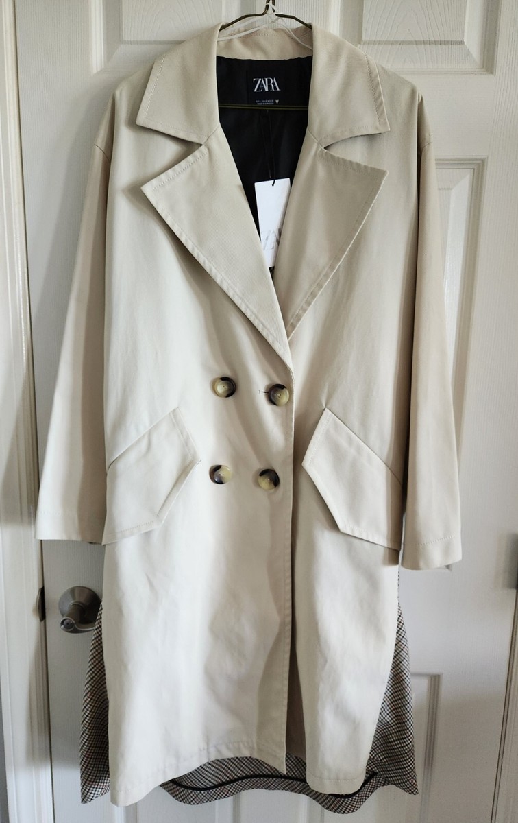 [New with Tag] Women Zara Oversized Trench Coat, Small
