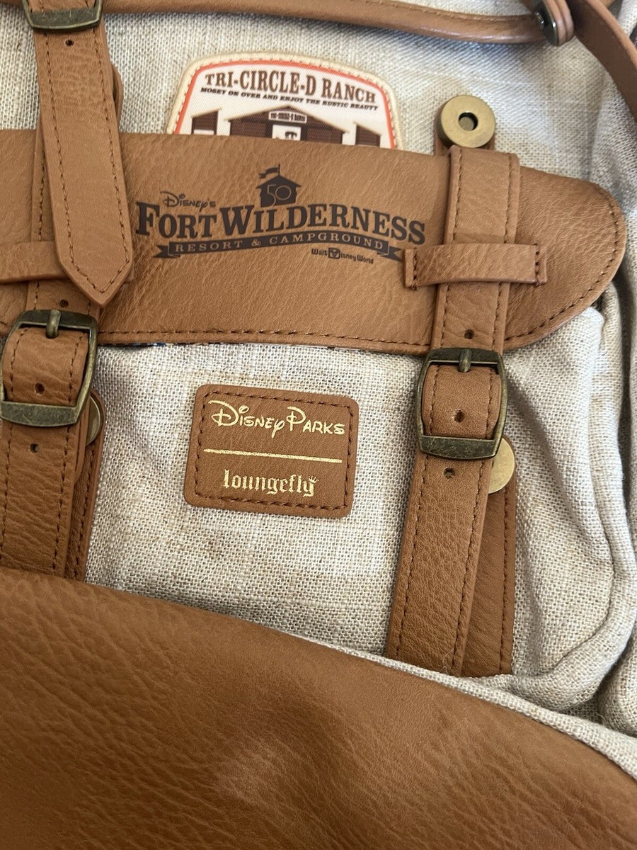 NWT Fort Wilderness Loungefly Canvas BackpackPatches Disney  display picture 2