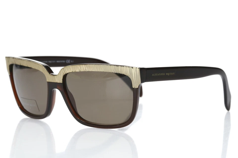 Gafas de sol ALEXANDER MCQUEEN para mujer AMQ4191/S marrón y dorado cuadradas 58 mm 141167 Foto 2 de 4