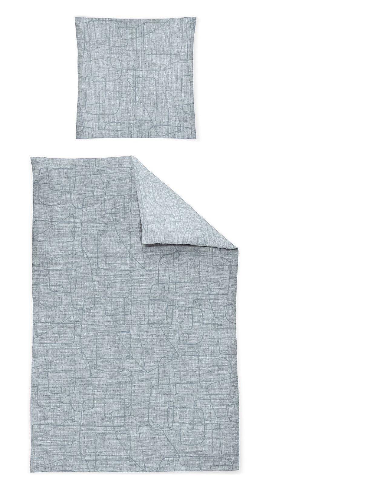 Irisette Feinbiber Bettwäsche Koala 135x200 Retro Seile rauchblau 8478-20