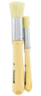 2 rOund Stipple Brushes #0 #4 Ink art Stamp brush stippling TSUKINEKO SB-100-002