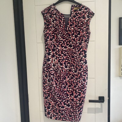 Dress Pink Navy 12 New M And S Italian Fabric 