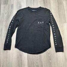 Abercrombie & Fitch Men T-Shirt XS Black Pockets Long Sleeve Soft A&F Tee