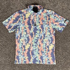 Bad Birdie Golf Polo Men's Size XL Lei'd Floral Multicolor Performance Polo New