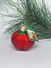 Old World Christmas Glass TOMATO Ornament Tagged