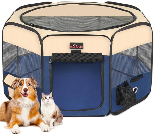 Dog Playpen Foldable Waterproof Pet Play Pens for Cat, Puppies, Rabbits ...