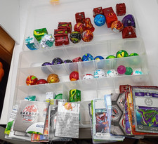 Bakugan Action Figure Collectible Various Assorted Lot W 2 Cases Mag Cards 100+ 