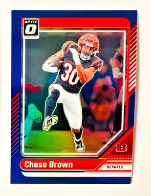 2024 Donruss Optic Chase Brown BLUE Prizm Card SP #/199 Bengals Star!