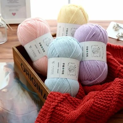 100g weiches Baumwollgarn zum Stricken & Häkeln - DIY Baby Wollgarn für Schal, S