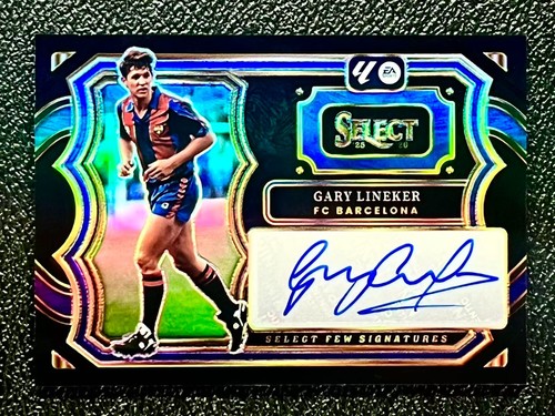 GARY LINEKER 1/1 AUTO BLACK PRIZM PANINI SELECT LA LIGA 2025-26 FEW BARCELONA