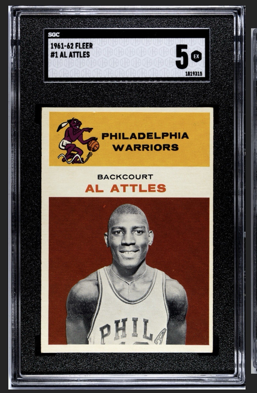1961-62 Fleer  Al Attles #1  SGC 5 EX HOF RC Rookie