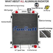 4 Row Aluminum Radiator Fit 1930-1932 Ford Model A Model B 3.3l Gas Engine At 4 Row Aluminum Radiator Fit 1930-1932 Ford Model A Model B 3.3l Gas Engine At