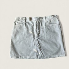 Ralph Lauren Sport White Denim Skirt Size 14 Cotton Mini Straight Casual Large