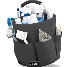 NEW Grey Cleaning Caddy with Handle - Tool Bag Organiser with 6 Side Pockets