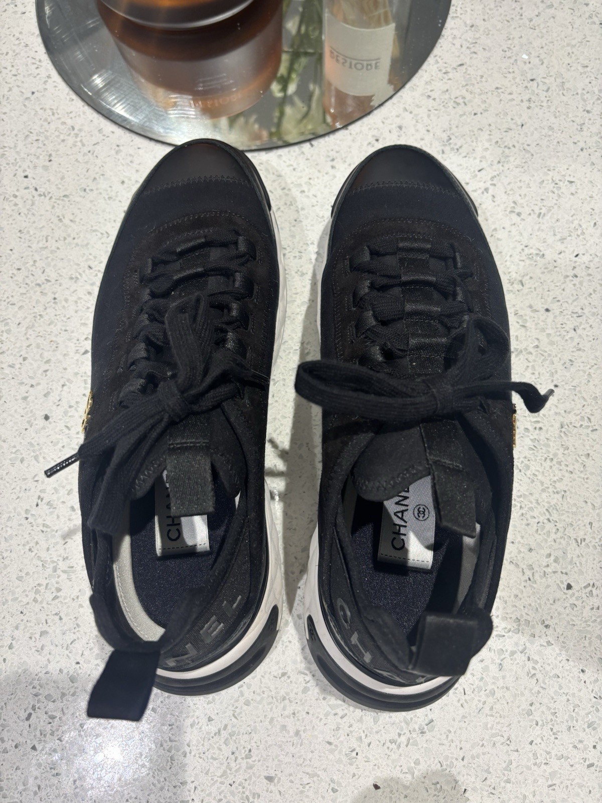 Chanel Blk/White CC Logo Trainers, UK8, Pristine, RRP£1575 image 8