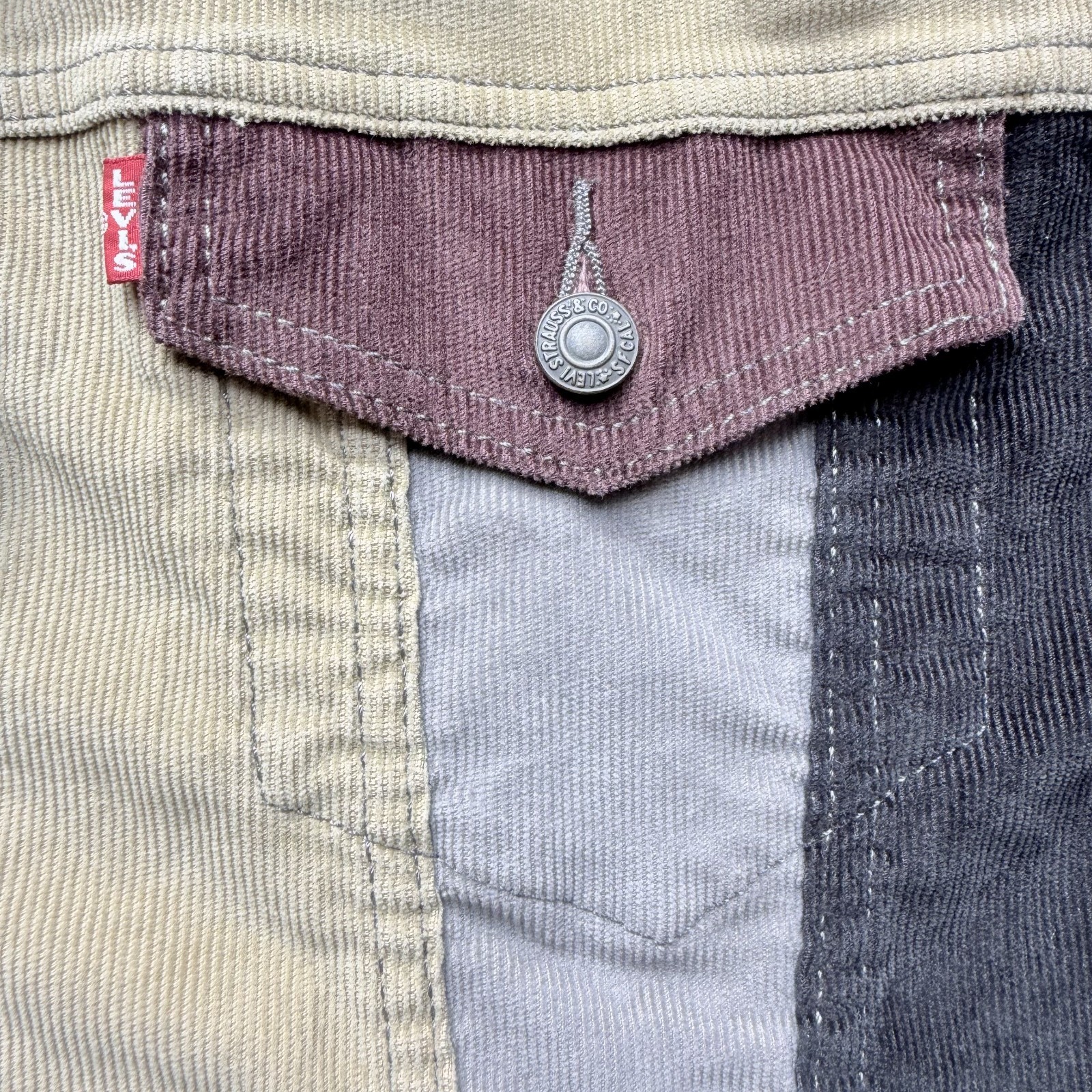 Levi's  Premium Colorblock Patchwork Trucker Jack… - image 6