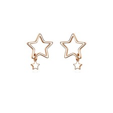 Solid 925 Sterling Silver Star Stud Earrings for Women Teen Girls Star Post Stud