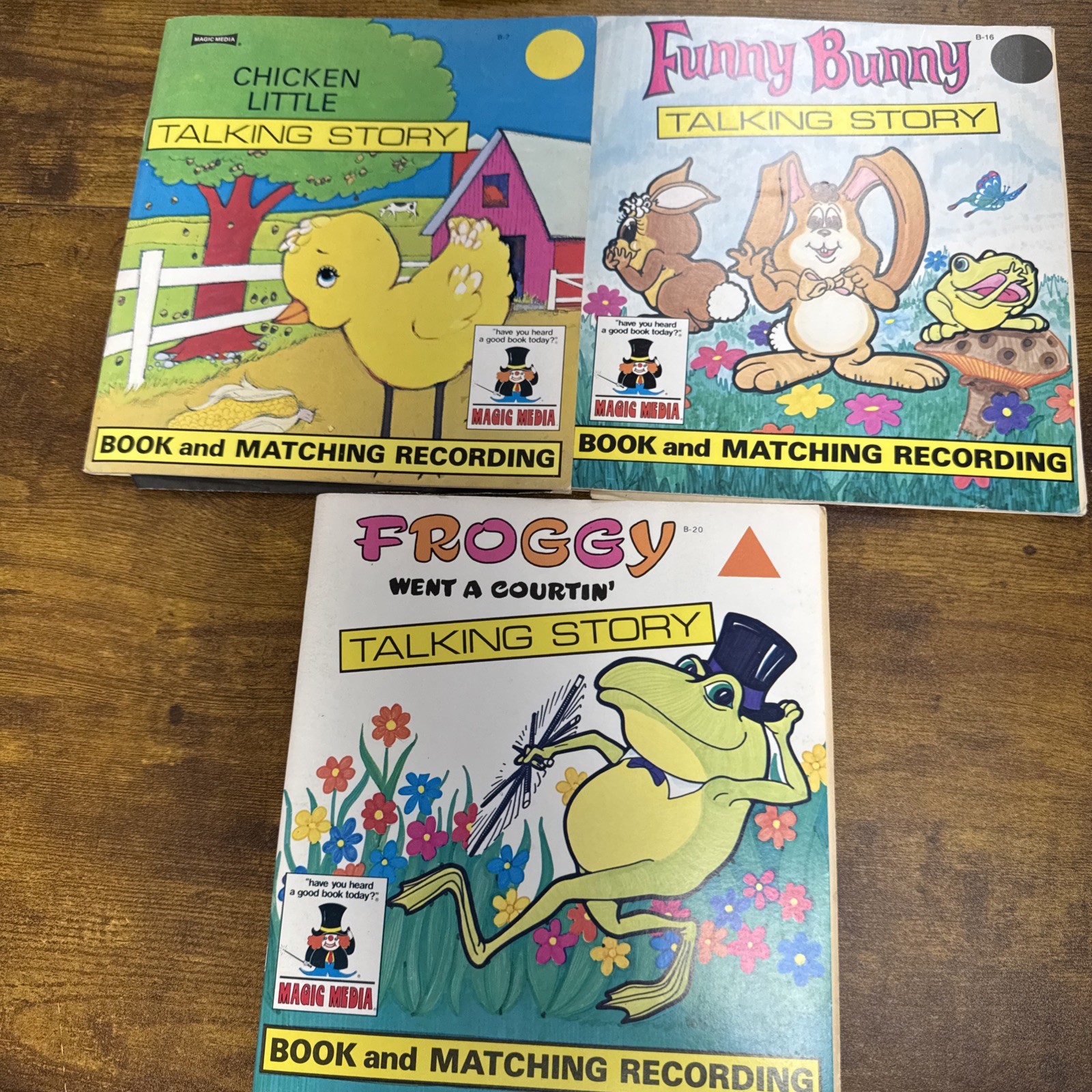 Lot of 3 Vintage Magic Media Talking Story Book And Matching Recording Kids Book