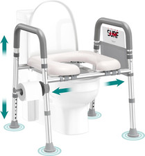 Comfortable Elevated Toilet Seat for Seniors with Adjustable Handles, 400lb Capa